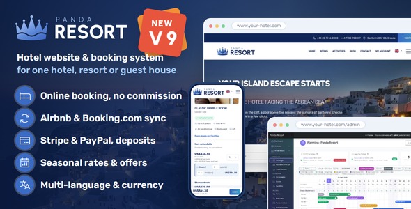 Panda Resort 9 - Booking CMS for a Single Hotel