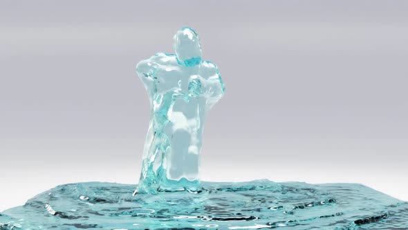 Water Monster Dancing, Hip Hop Dancing, isolated, 3d render alt