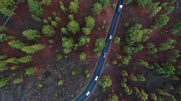 Aerial Of Country Road Traffic