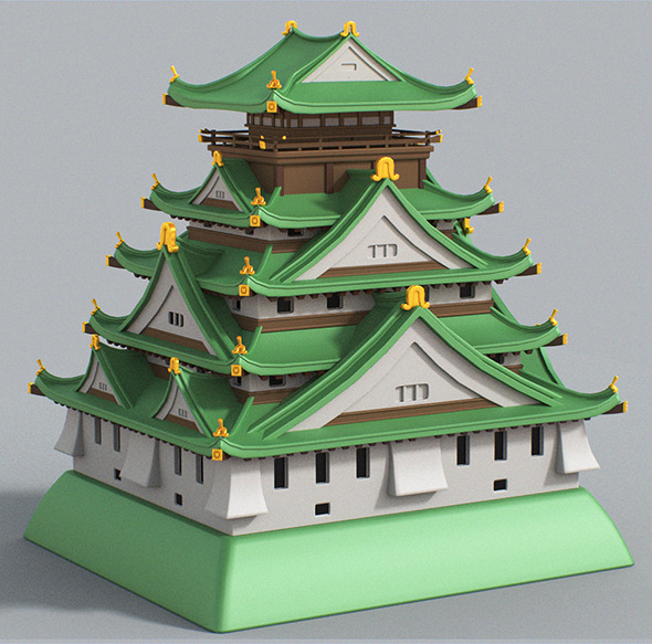 Cartoon Osaka Castle - 3Docean 7132662