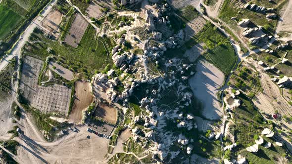 Awesome aerial view of Goreme 4 K Turkey Cappadocia alt