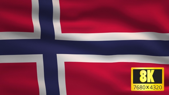 8K Norway Windy Flag Background alt