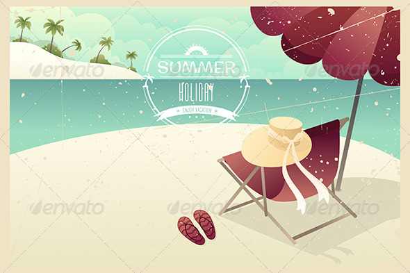 Vintage Summer Poster - Backgrounds Decorative