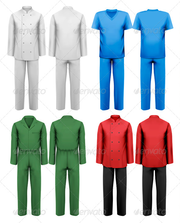 Set of White and Colorful Work Clothes - Commercial / Shopping Conceptual