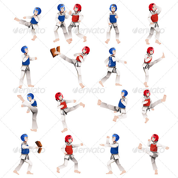 Boy and Girl in Taekwondo Outfit - Sports/Activity Conceptual