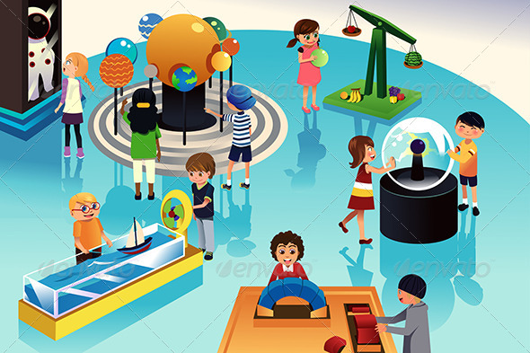Kids on a Trip to a Science Center - People Characters