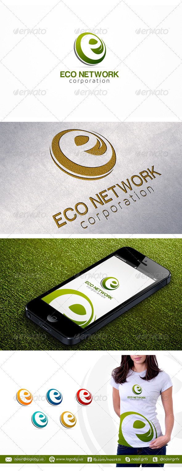 E Leaf Logo - Letters Logo Templates