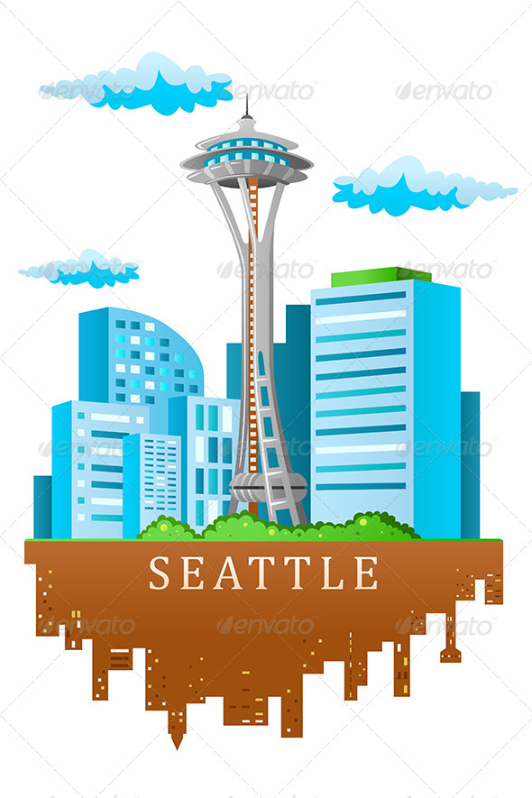 Seattle Skyline - Buildings Objects