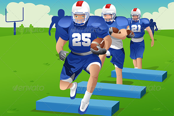 Kids in American Football Practice - Sports/Activity Conceptual