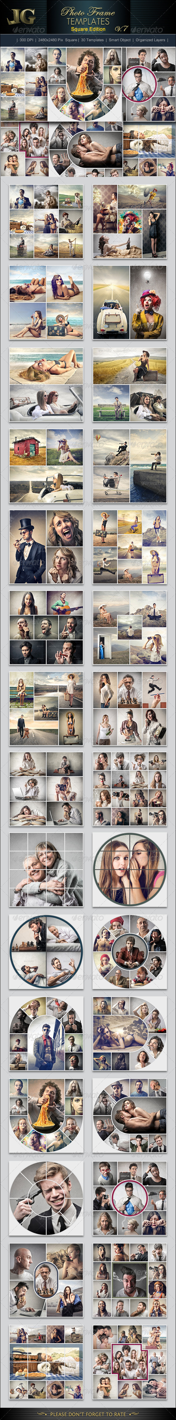 Photo Frame Templates V7 Square - Photo Templates Graphics