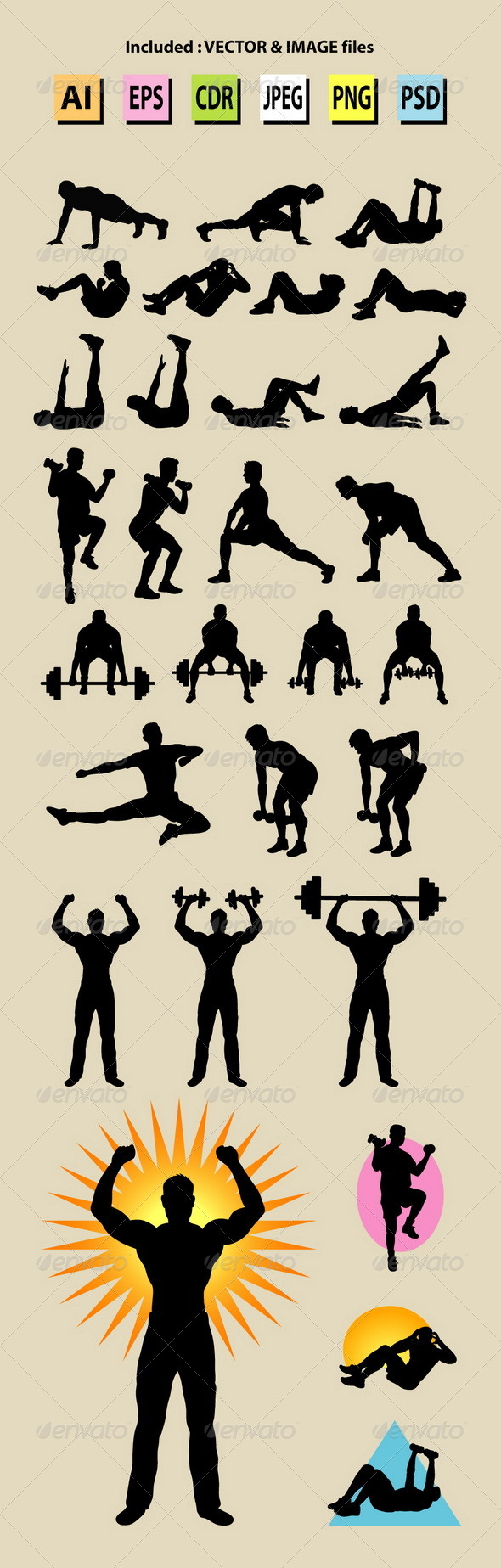 Male Sport Silhouettes - Sports/Activity Conceptual
