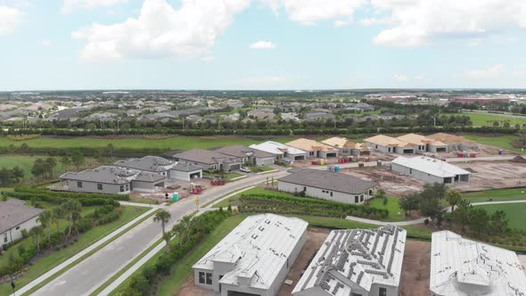 Aerial view of new residential construction in South Florida.  Retirement and the good life await in alt