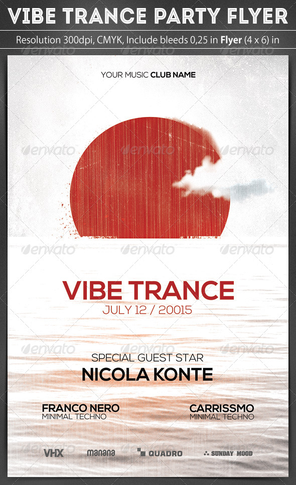 Vibe Trance Party Flyer - Clubs & Parties Events