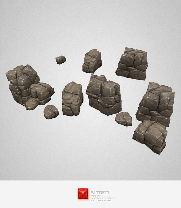 Low Poly Rock - 3Docean 7139408