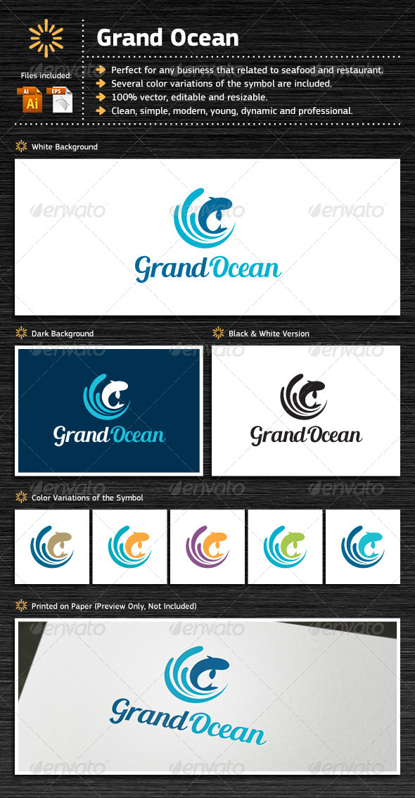Grand Ocean - Food Logo Templates