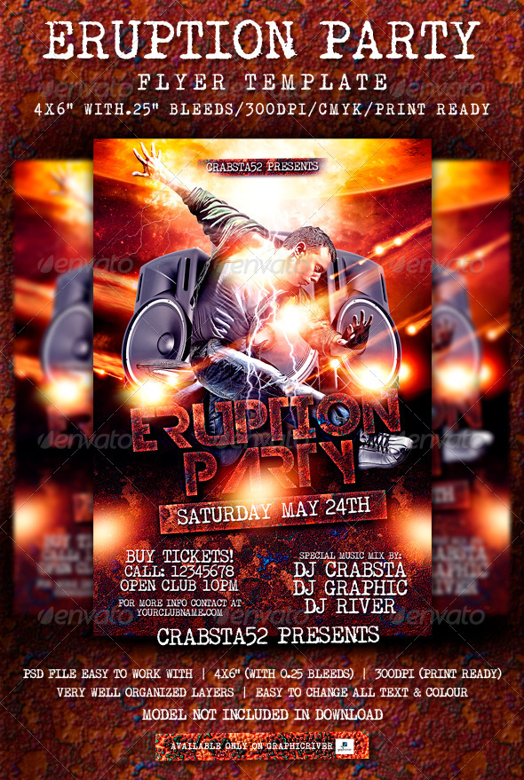 Eruption Party Flyer Template - Events Flyers