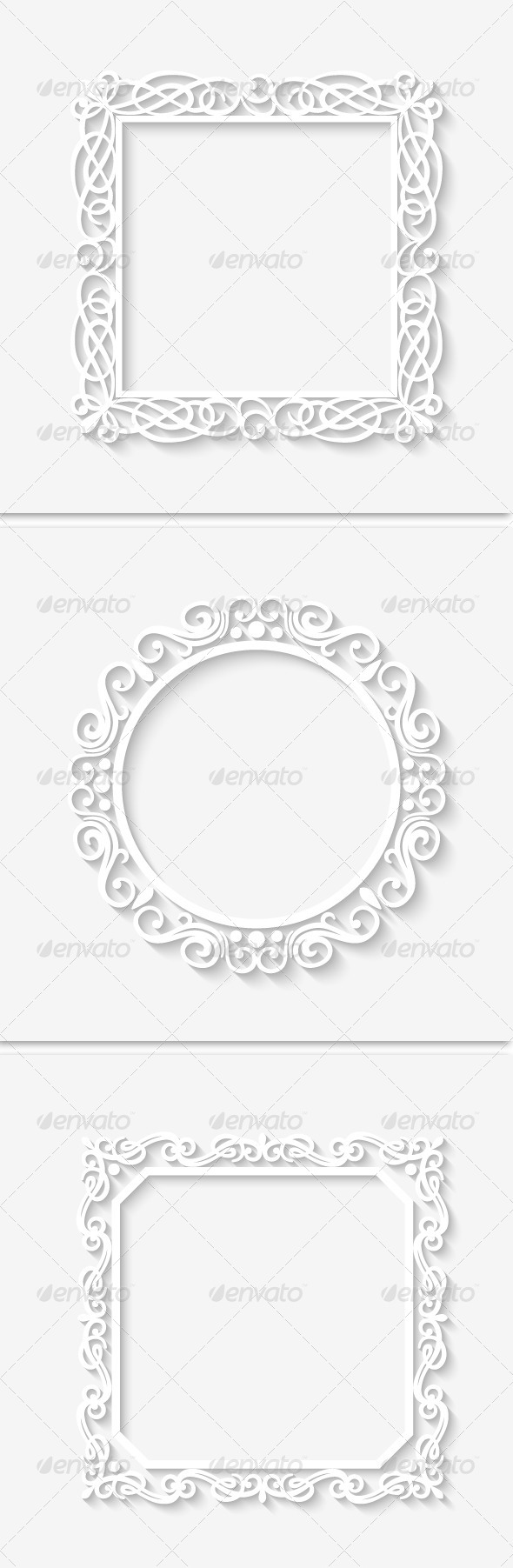 Vector Vintage White Border Frame - Borders Decorative