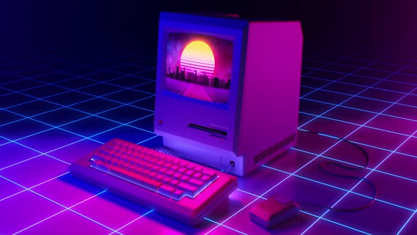 80's Retrowave, Macintosh Background