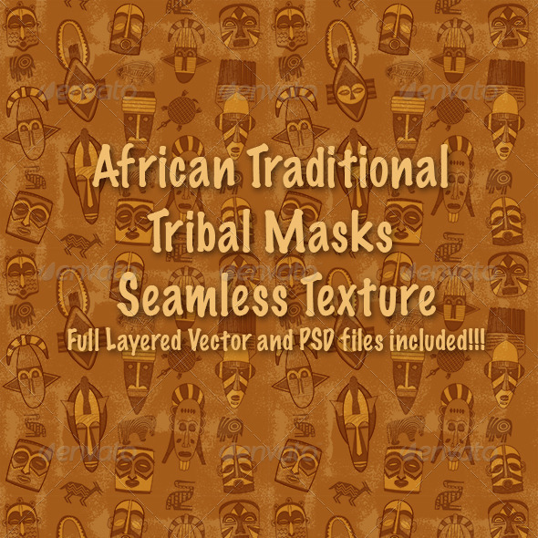 African Tribal Mask Pattern - Patterns Decorative