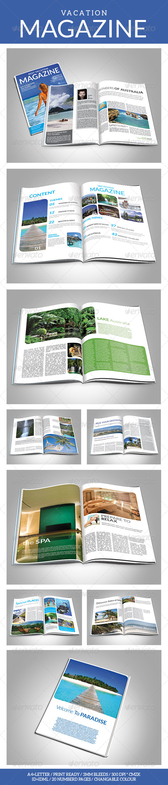 Vacation Magazine Template - Magazines Print Templates