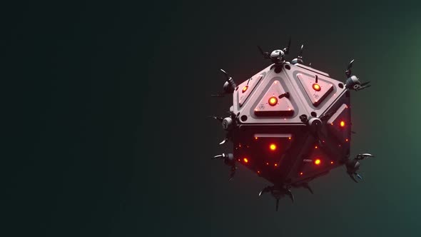 animation of artificial virus in futuristic style alt