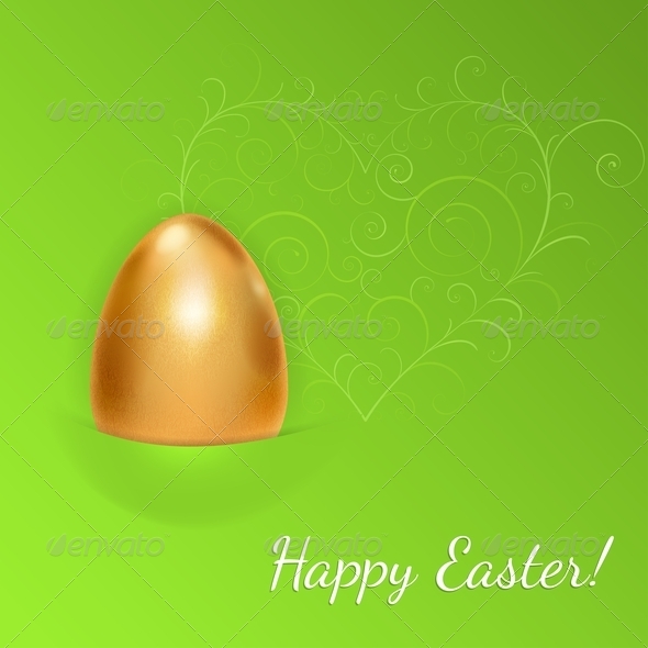 Easter Background with Golden Egg - Miscellaneous Seasons/Holidays