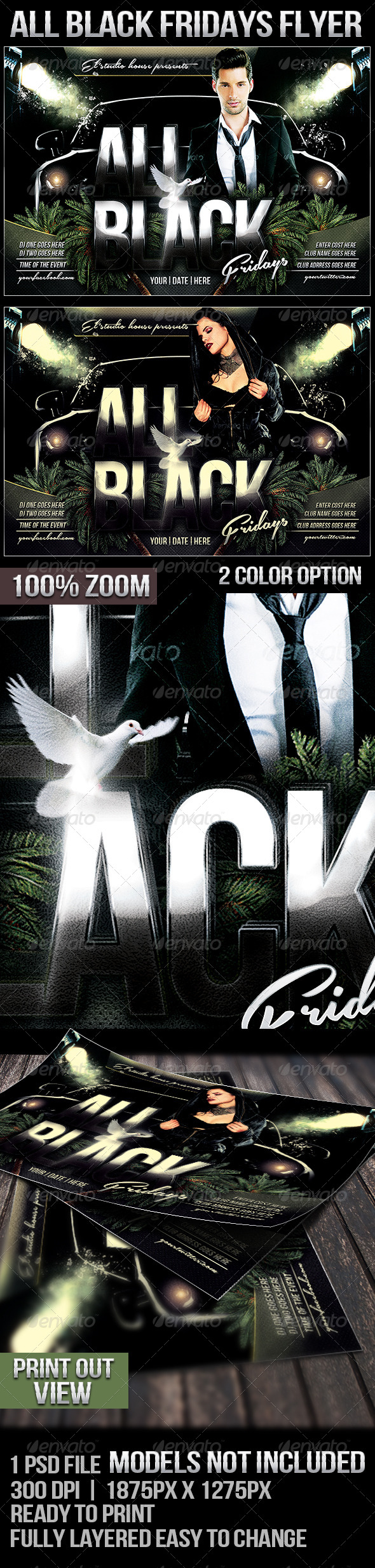 All Black Fridays Party Flyer - Events Flyers