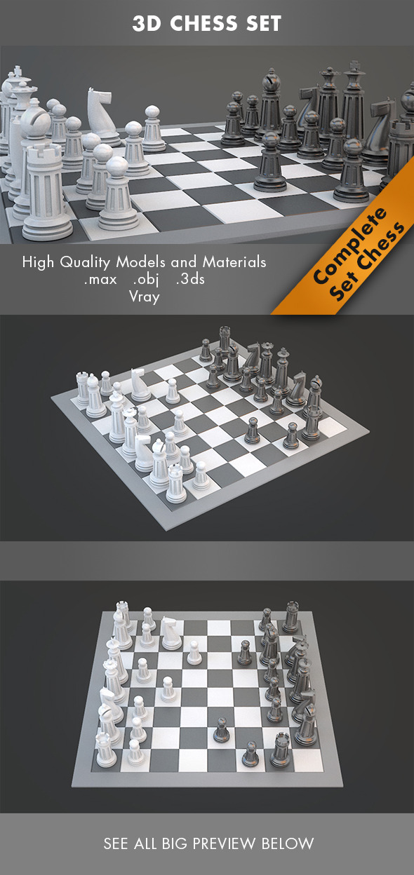 3d Chess Set - 3Docean 7142791
