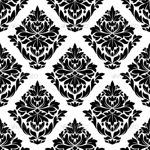 Large Bold Floral and Foliate Seamless Motif - Patterns Decorative