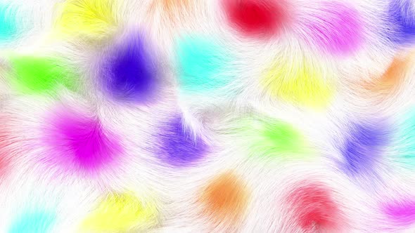 Faux Fur Bright Polka Dots Background