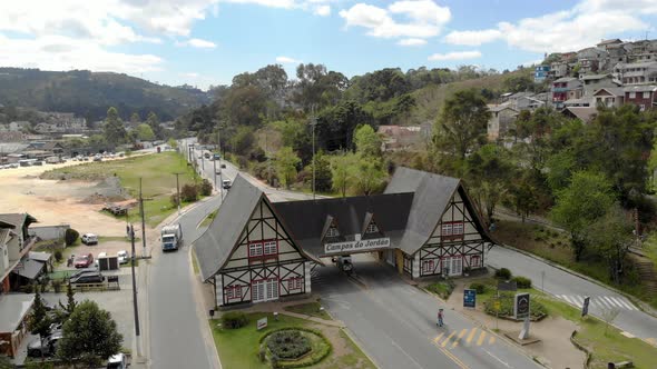 Aerial view of the city of Campos do Jordao. Important tourist site alt