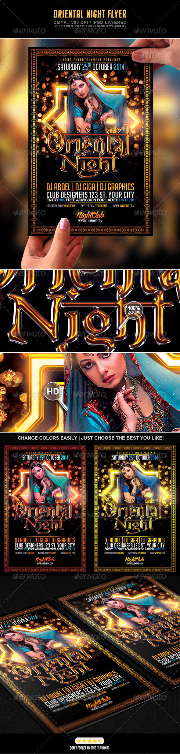 Oriental Night Flyer PSD Template - Events Flyers