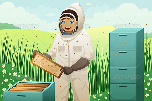 Beekeepers with Honey Comb - People Characters