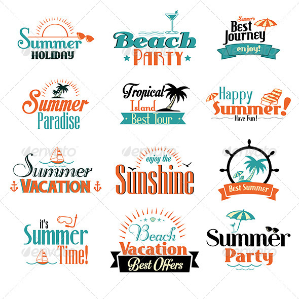 Retro Summer Badges - Travel Conceptual