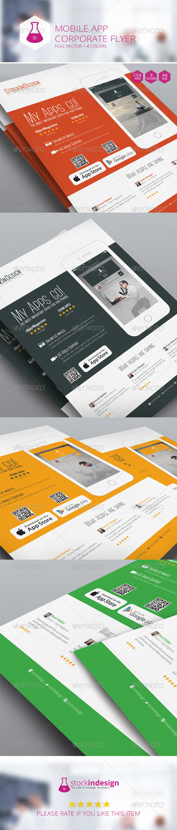 Mobile App Flyer - Flat Design - Corporate Flyers
