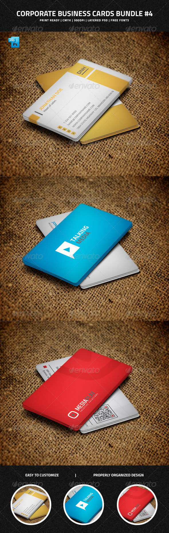 Corporate Business Cards Bundle #4 - Corporate Business Cards