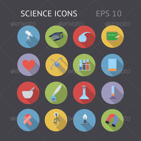 Flat Icons For Science - Technology Icons