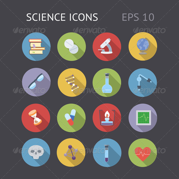 Flat Icons For Science - Technology Icons