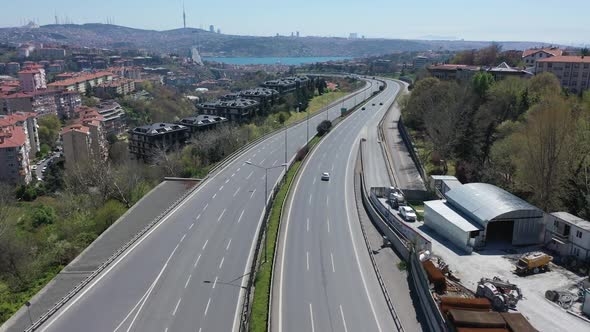 Bosphorus Bridge Road on Pandemic Days