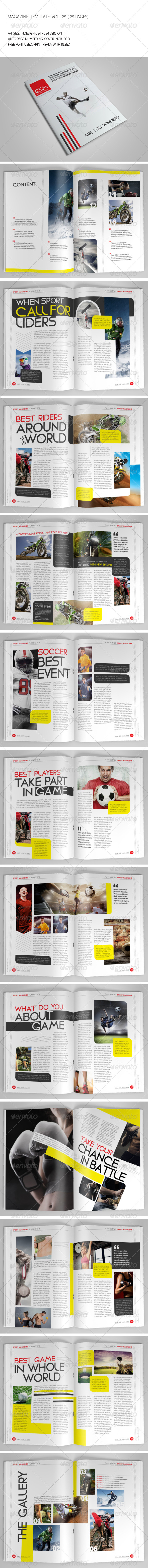25 Pages Sport Magazine Vol25 - Magazines Print Templates