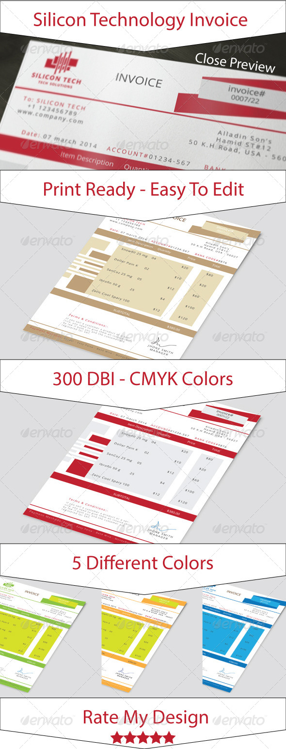 Silicon Technology Business Invoice - Proposals & Invoices Stationery