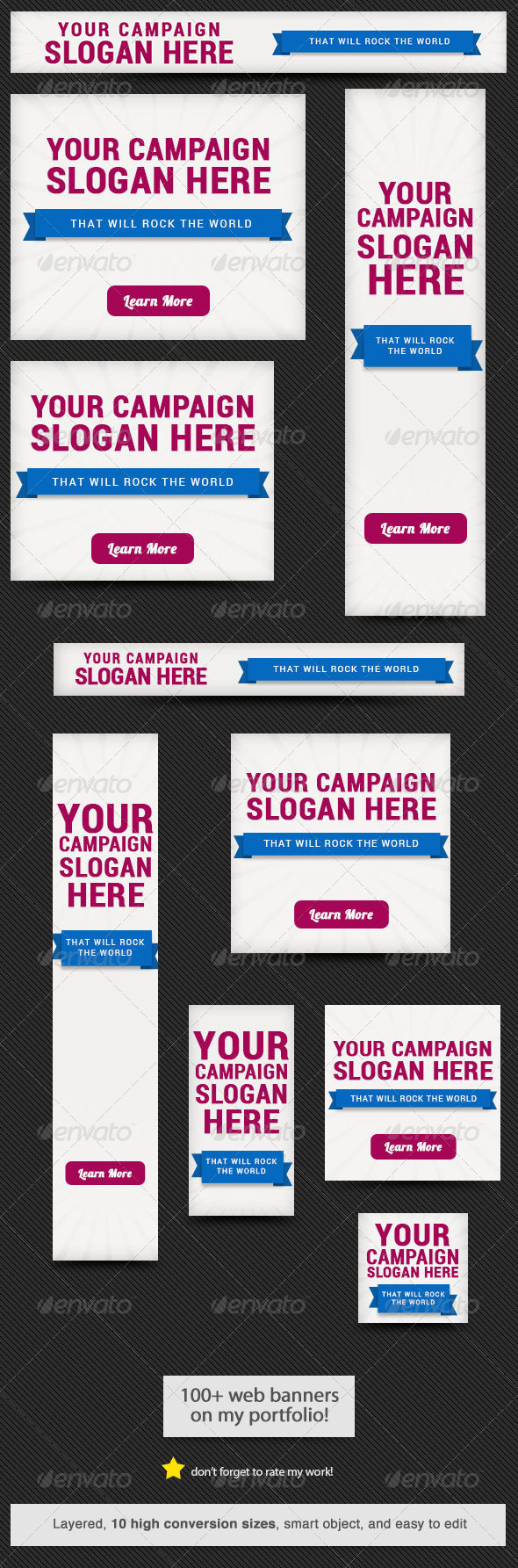 Ribbon Web Banner Design Template - Banners & Ads Web Elements