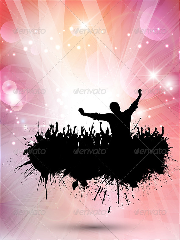 Grunge Party Background - People Characters