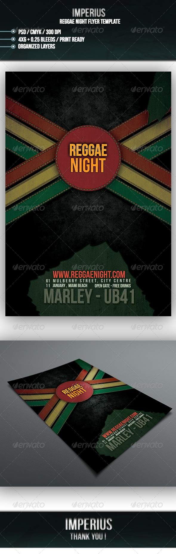 Reggae Night Flyer - Flyers Print Templates