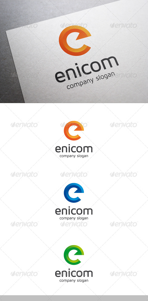 Enicom E Letter Logo - Letters Logo Templates
