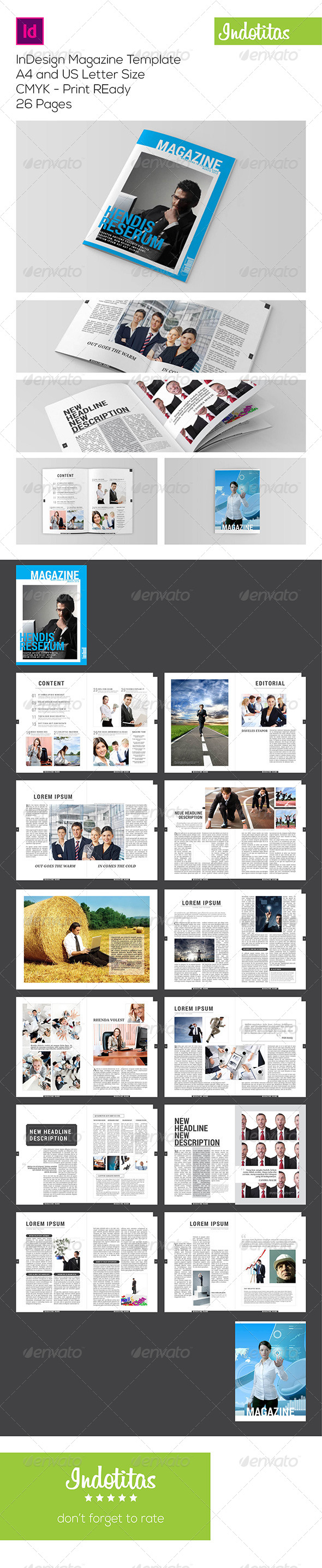 InDesign Magazine Template - Magazines Print Templates