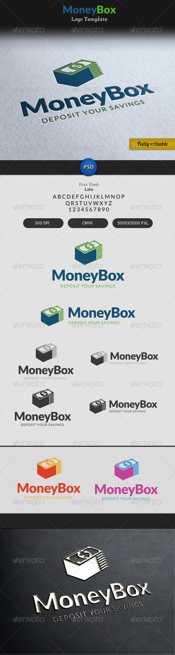 Money Box Currency Dollar Bag Logo - Objects Logo Templates