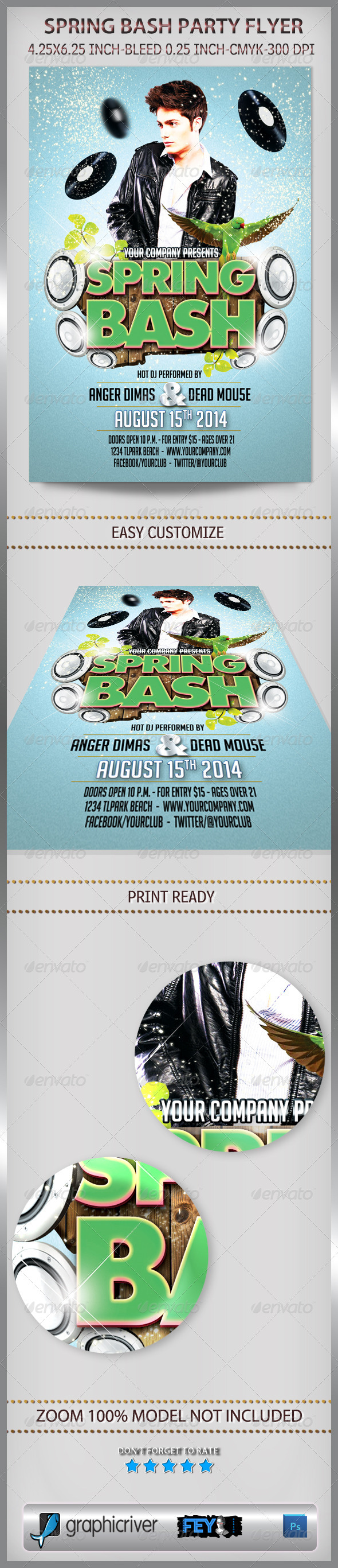 Spring Bash Party Flyer - Events Flyers