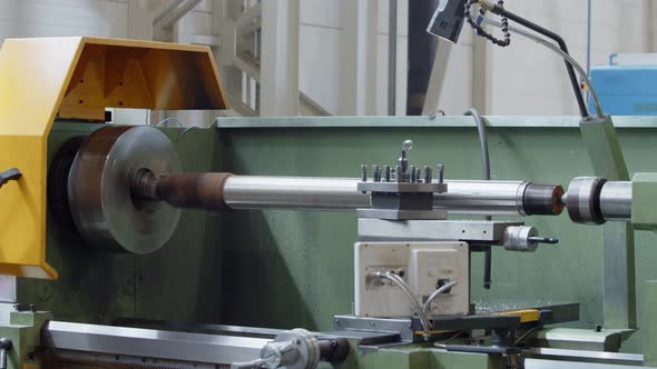 Processing A Metal Part On A Lathe