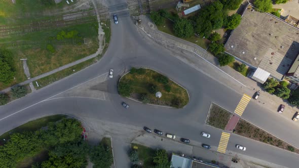 Timelapse Car Ring Aerial View